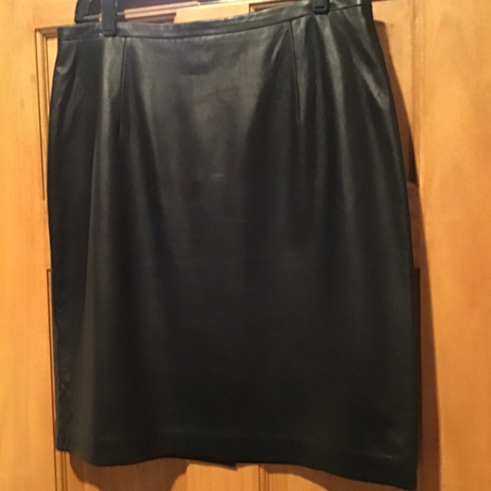 Black leather skirt